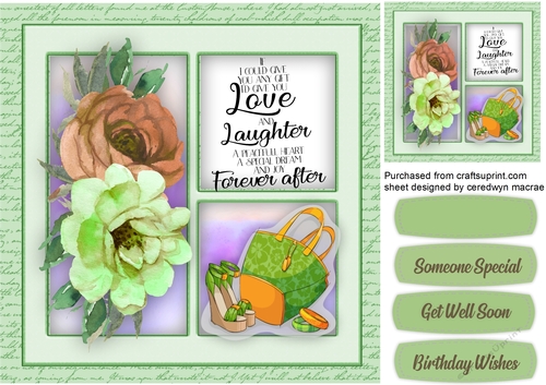 3, Square With Roses and Love 
