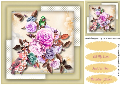 Beautiful Bird and Roses 