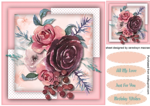 Pink Water Coloured Roses 