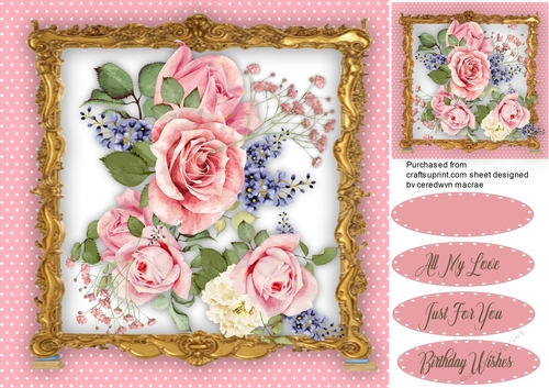 Pink Roses and Babys Breath