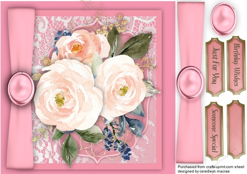 Beautiful Roses and Button Wrap