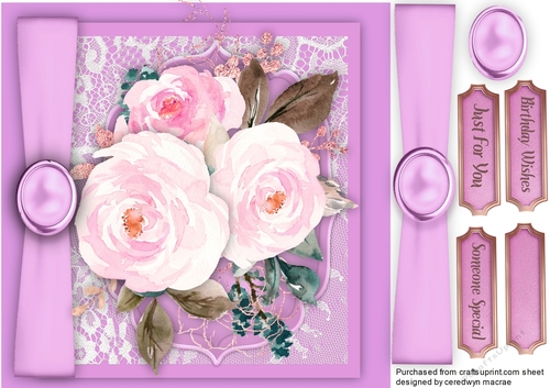 Beautiful Roses and Lilac  Button Wrap