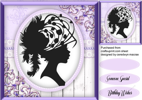 Silhouette Lady in Lilac Frame 