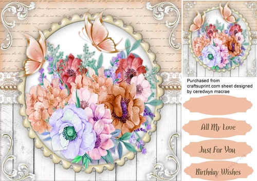 Autumn Anemones in a paerl Frame 