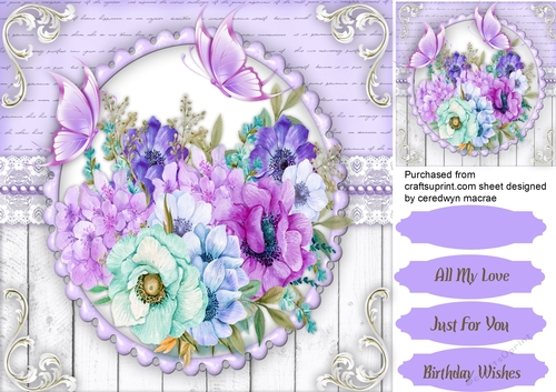 Lilac Anemones in a pearl Frame 