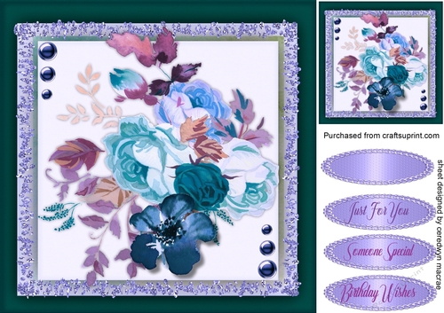 Beautiful Blue  Roses and  Brads 3