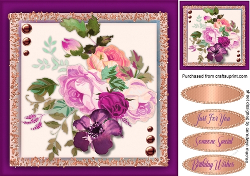 Plum  Roses and  Gold Brads 4