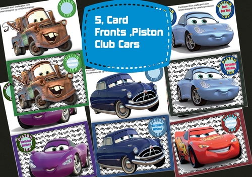  5, Card Front cards . Piston Club Cars