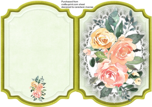 Print and Fold ,  Roses on Lace