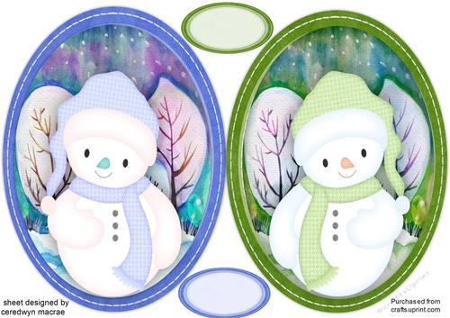 2 ,Lovely Snowman Toppers 