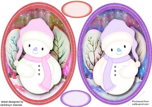 2 ,Lovely Snowman Toppers 