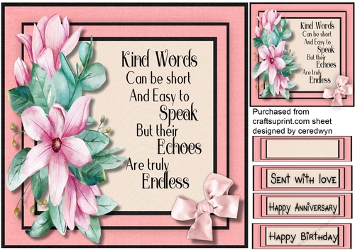 Pink Magnolias with Quote