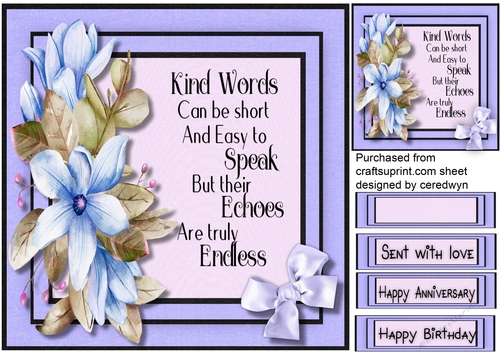 Blue Magnolias with Quote