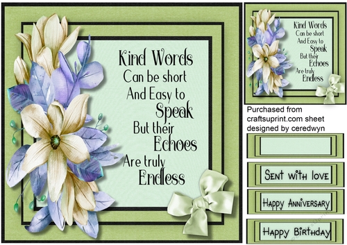 Cream Magnolias with Quote