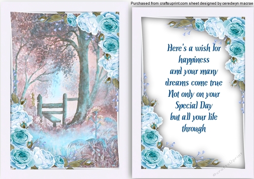 Beautiful Blue Roses with Verse