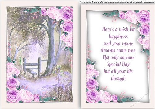 Beautiful Lilac Roses with Verse