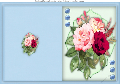 Print, Cut, and Fold, Red and Cream  Roses