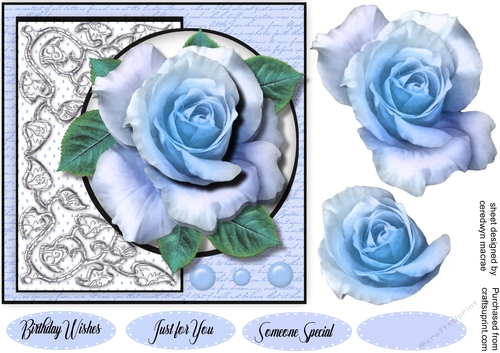 Beautiful Blue Rose Topper