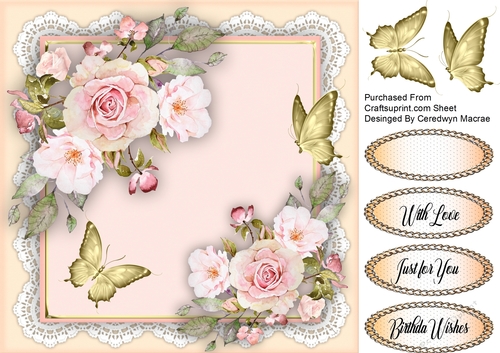  Butterflys and  French Roses 