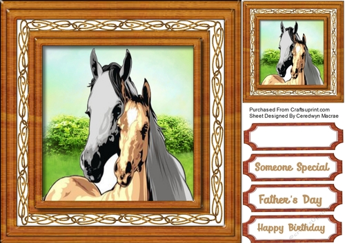  Water Colored Mother and Foal 
