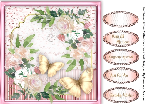 Vintage Roses and Butterflys 1