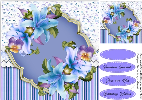 Blue  Lillys and Pansy 