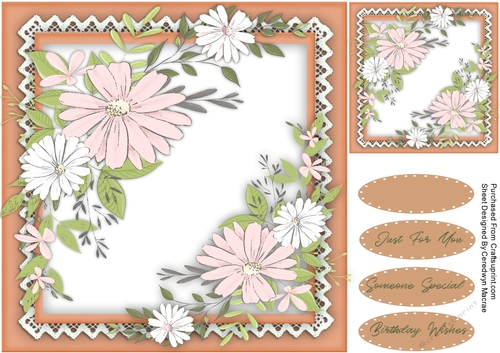 Beautiful Pink Flowers On Lace 