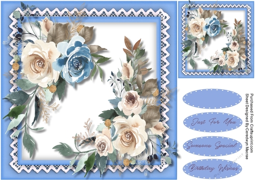Beautiful Roses  On Vintage Lace 