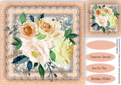 Beautiful Paprika Roses in a Scalloped Frame 