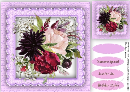 Beautiful Roses in a Scalloped Frame 