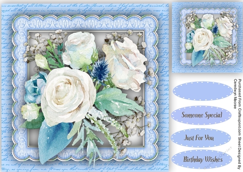 Beautiful White Roses in a Scalloped Frame 