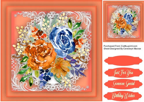 Beautiful Orange and Navy  Roses 