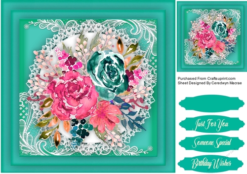 Beautiful Pink and Aqua Roses 