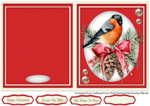Print , Cut, and Fold , Christmas Robin