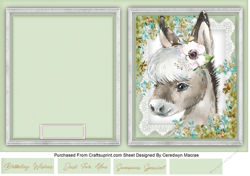 Print, and Cut , Beautiful Donkey