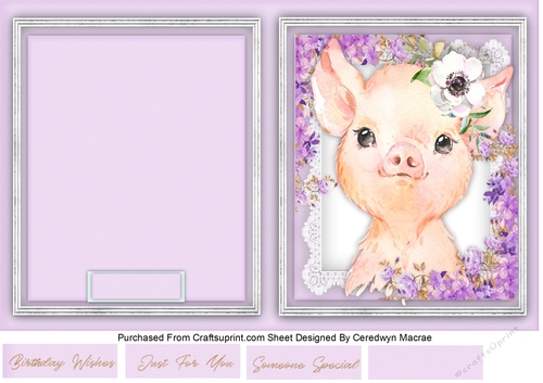 Print, and Cut , Beautiful Piglett 