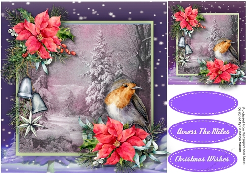 Robin and Poinsettias 3