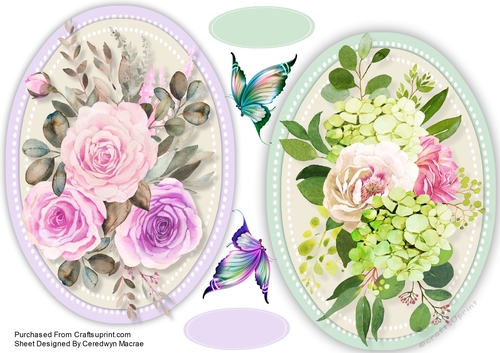 2 Lilac and Rose Toppers 