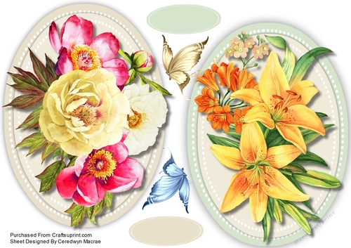 2 Beautiful  Rose and LillyToppers 