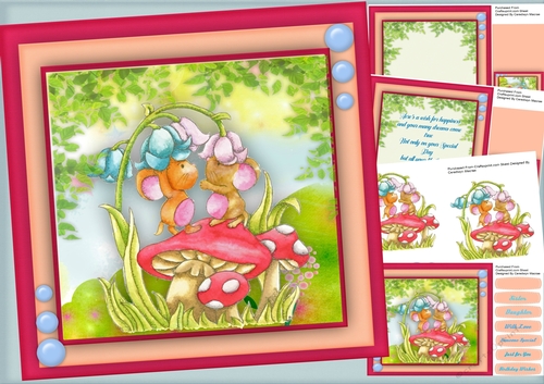 8x8 Mini Kit , Bluebell Mushroom Mice 