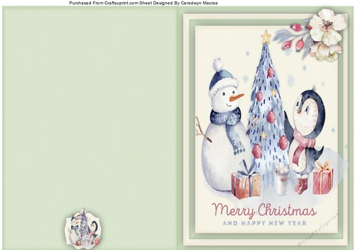 Print, Cut, and Fold ,Penguins Christmas Tree 