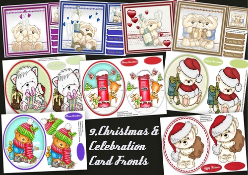 9, Christmas & Celebration Card fronts 