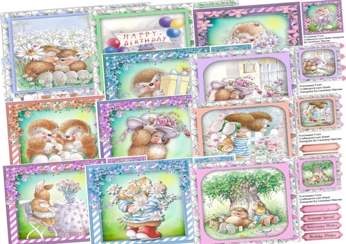 12, Gorgeous Card Fronts , Hedgehoges 