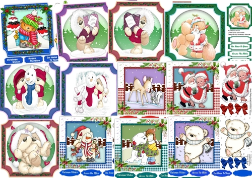 12, Card Fronts , Teddies and  Friends 