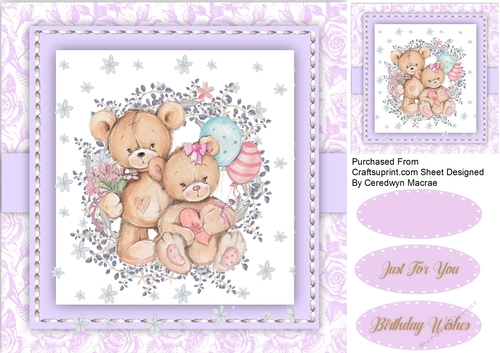 Beautiful Love Bears , Lilac 