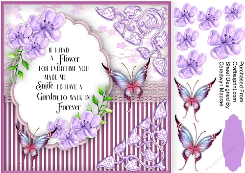 Summer Flowers and Butterflies 