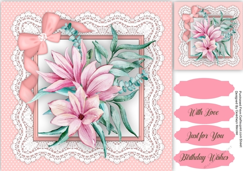 Stunning Magnolias on Lace 
