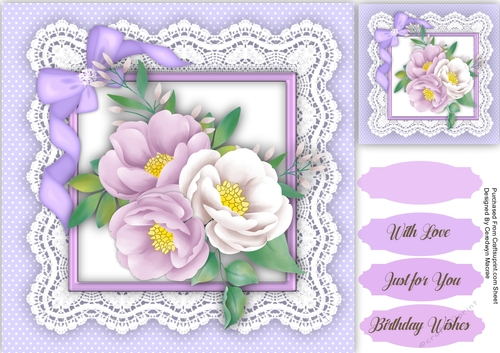 Beautiful Dog Roses on Lace 