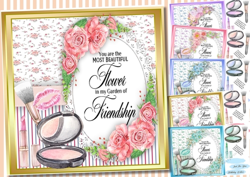 5, sheet card front , Friendship and Flowers 