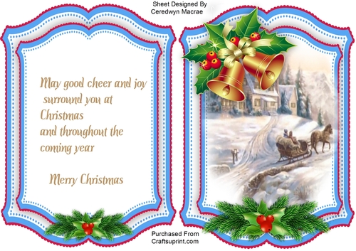 A5 Card with Verse, Sleigh Ride 